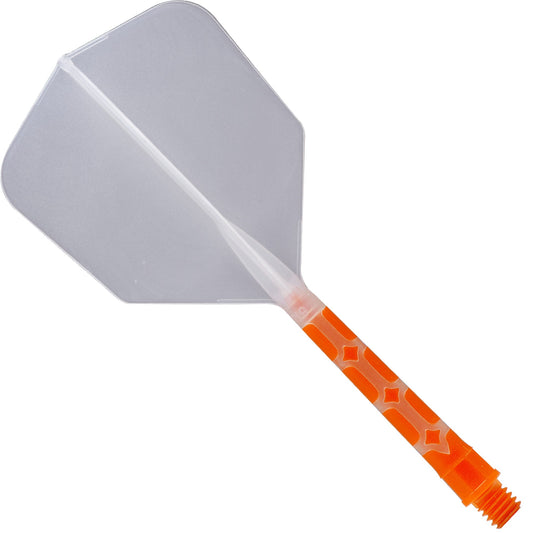 Cuesoul Rost T19 Integrated Dart Shaft and Flights - Big Wing - Orange with Clear Flight Long
