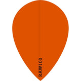 *Dart Flights - Raw 100 - 100 Micron - Pear - Plain Neon Orange