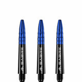 Mission Sabre Shafts - Polycarbonate Dart Stems - Black - Blue Top Short