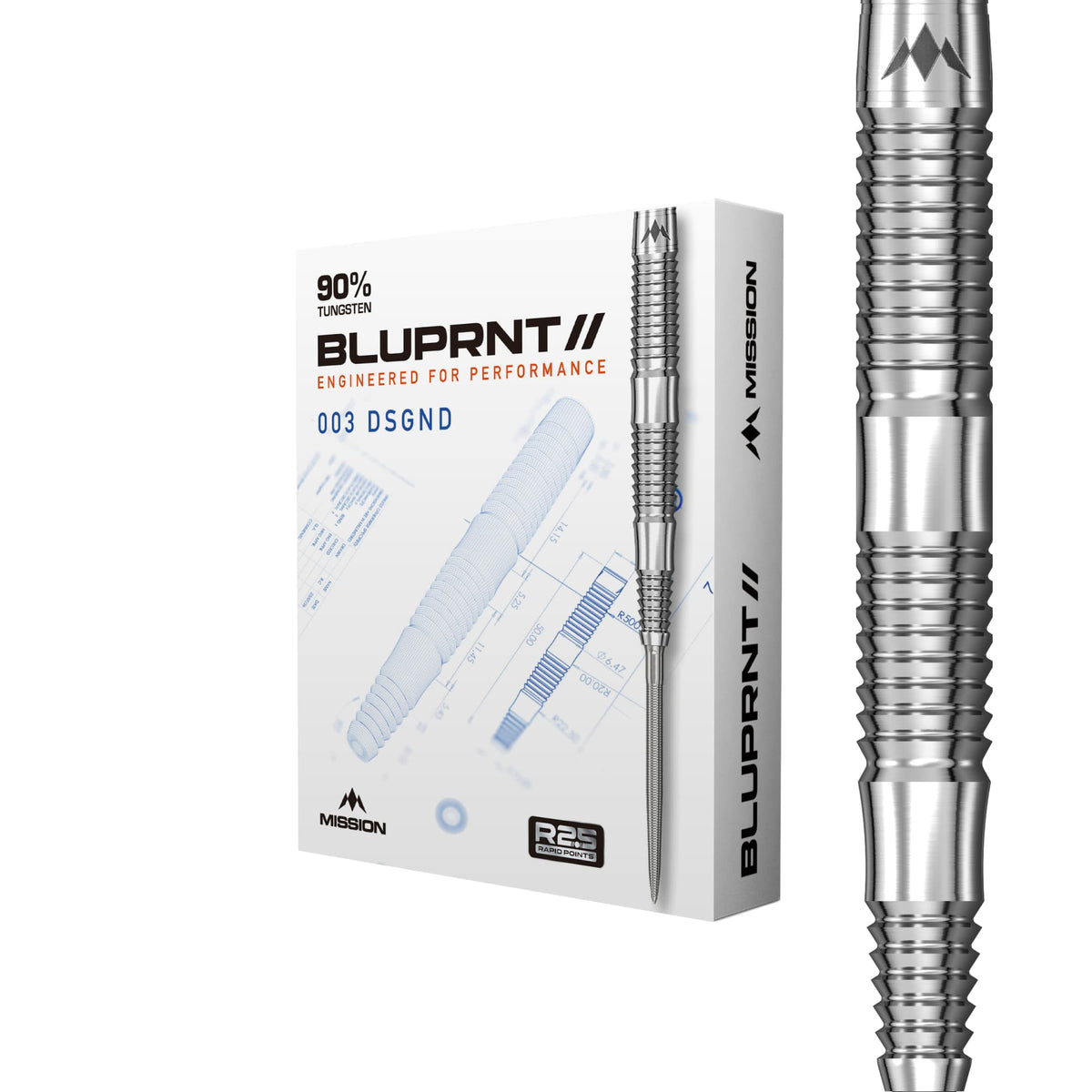 Mission BLUPRNT R2.5 Darts - Steel Tip - 90% Tungsten - DSGND