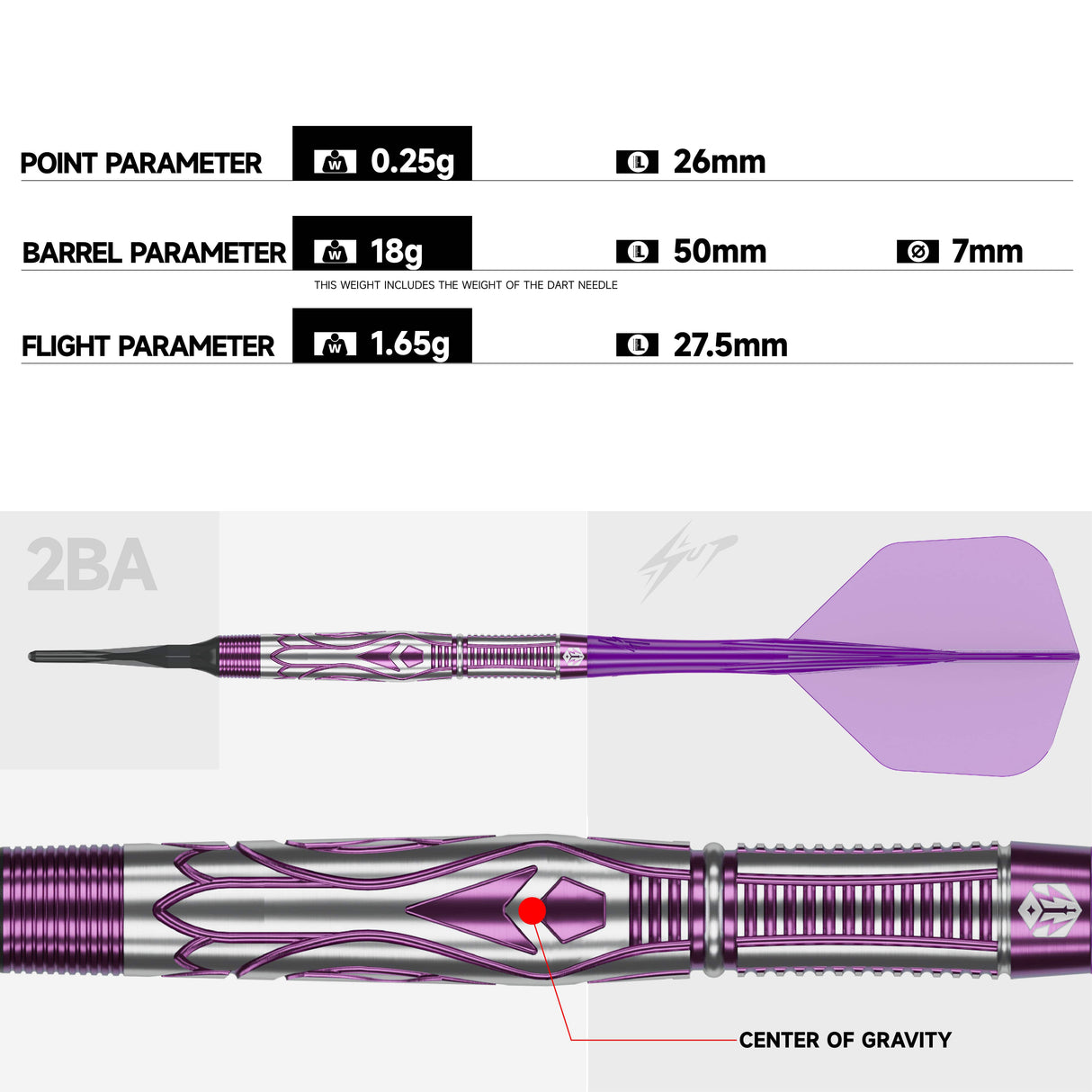 Caliburn Awakening Darts - Soft Tip - 90% Tungsten - Nicomuse 18g