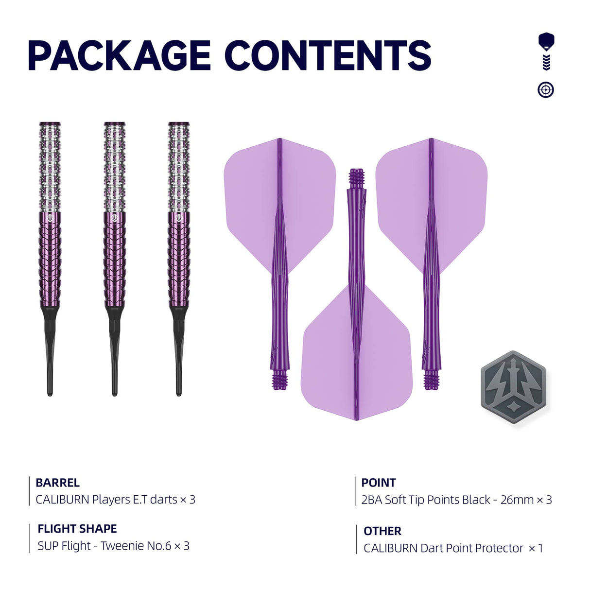 Caliburn Awakening Darts - Soft Tip - 90% Tungsten - E.T 20.5g