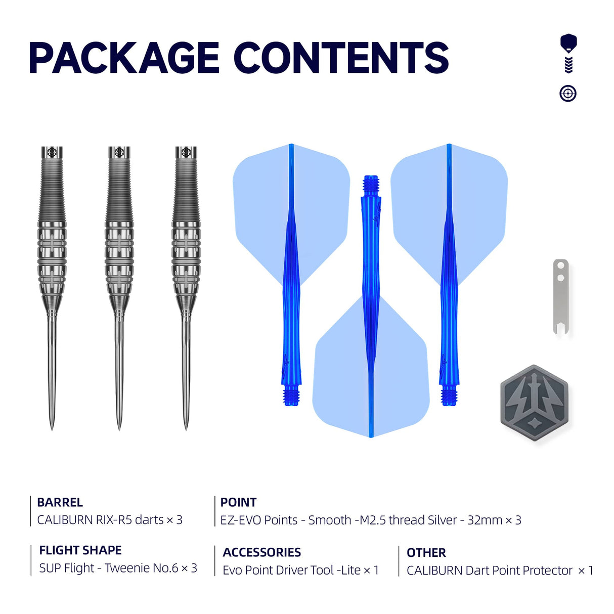 Caliburn Rix Darts - Steel Tip - 90% Tungsten - R5