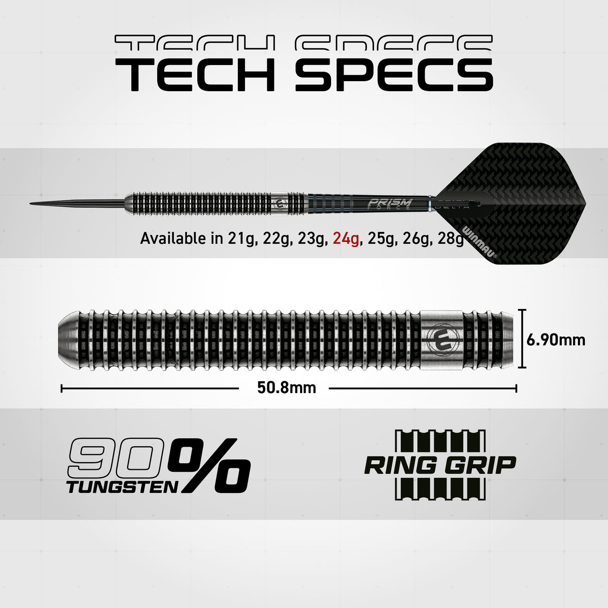 Winmau Blackout Darts - Steel Tip - 90% Tungsten - Style 2