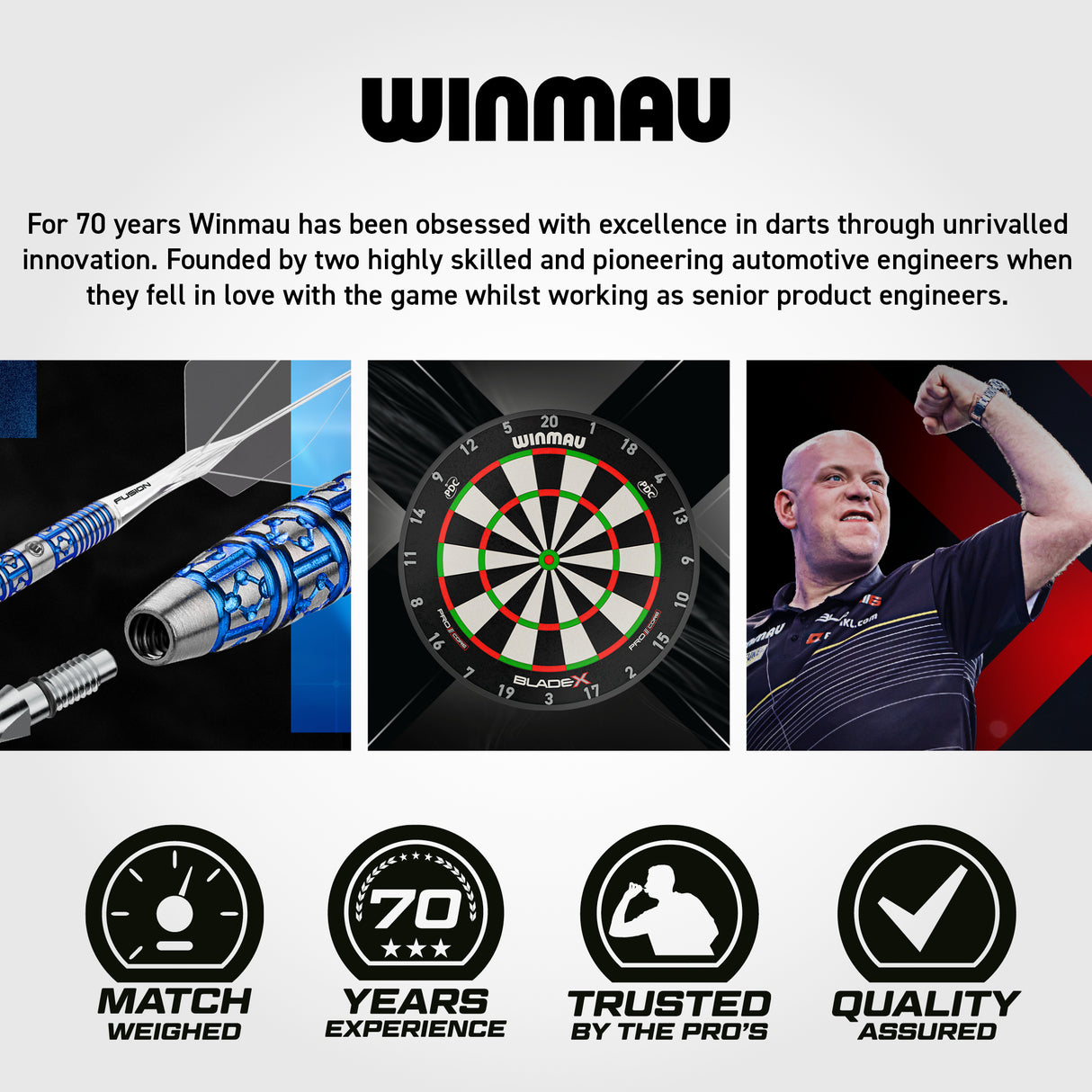 Winmau Blackout Darts - Steel Tip - 90% Tungsten - Style 2