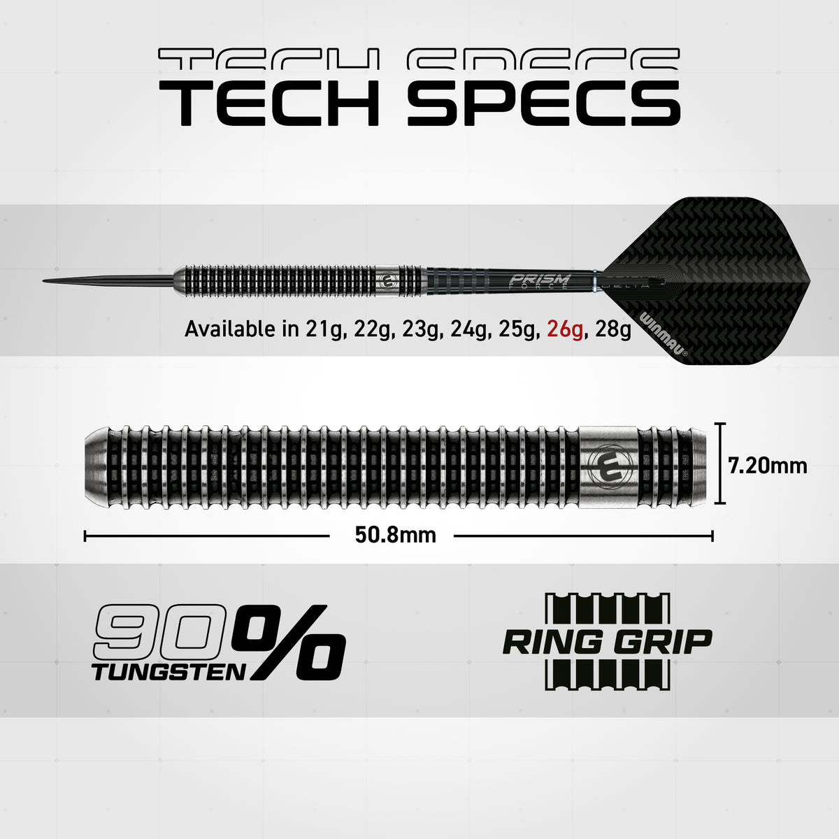 Winmau Blackout Darts - Steel Tip - 90% Tungsten - Style 2