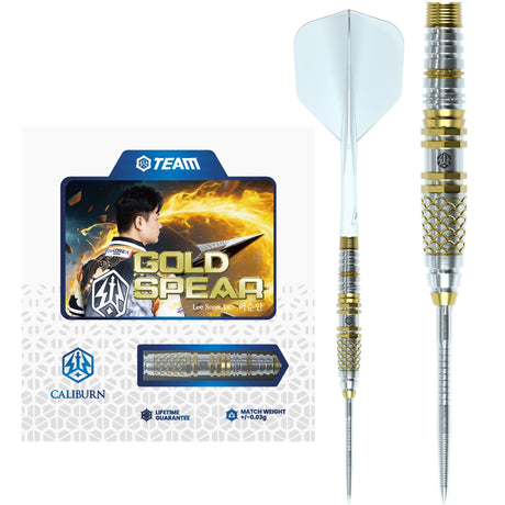 Caliburn Players Darts - Steel Tip - 90% Tungsten - Gold Spear 23g