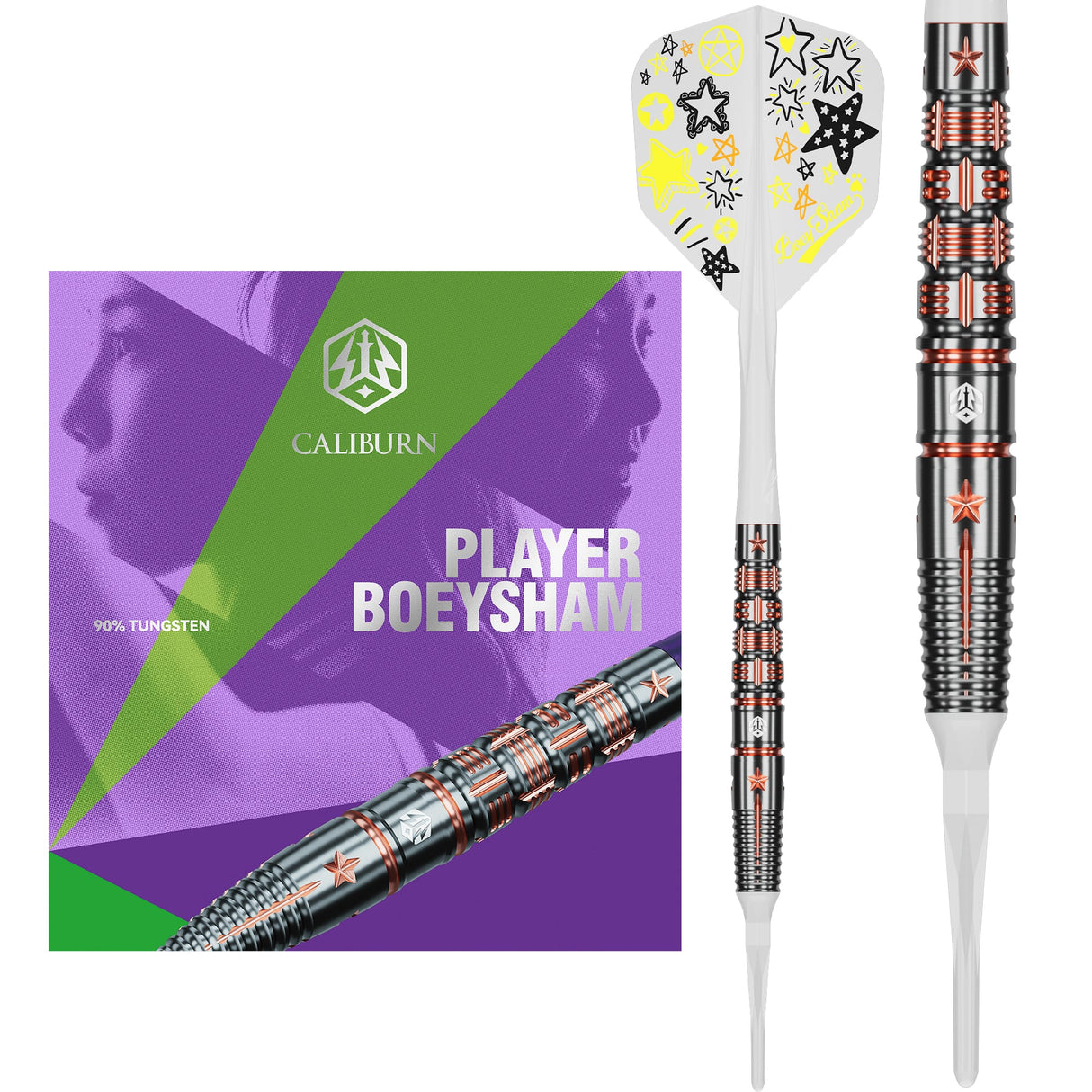 Caliburn Players Darts - Soft Tip - 90% Tungsten - Boeysham 19g