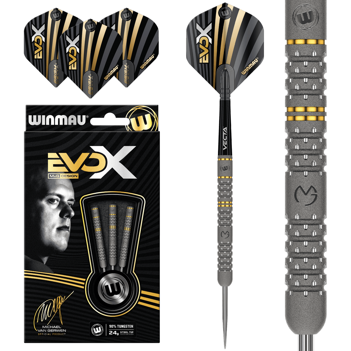 Winmau Michael van Gerwen Darts - Steel Tip - 90% Tungsten - Evo X