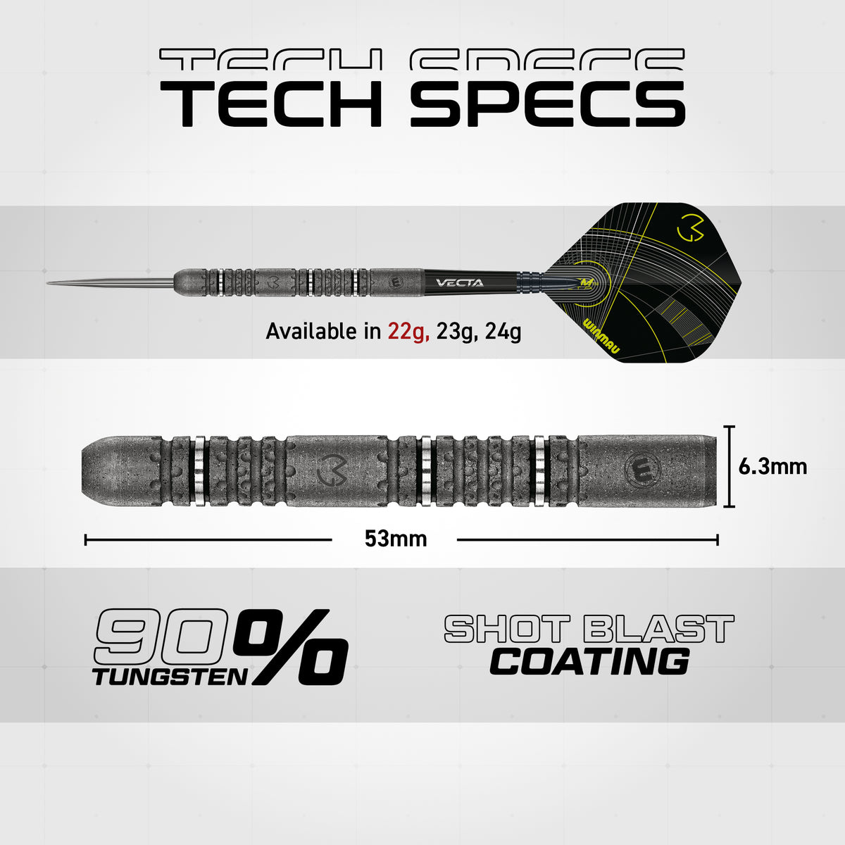 Winmau Michael van Gerwen Darts - Steel Tip - 90% Tungsten - Signature