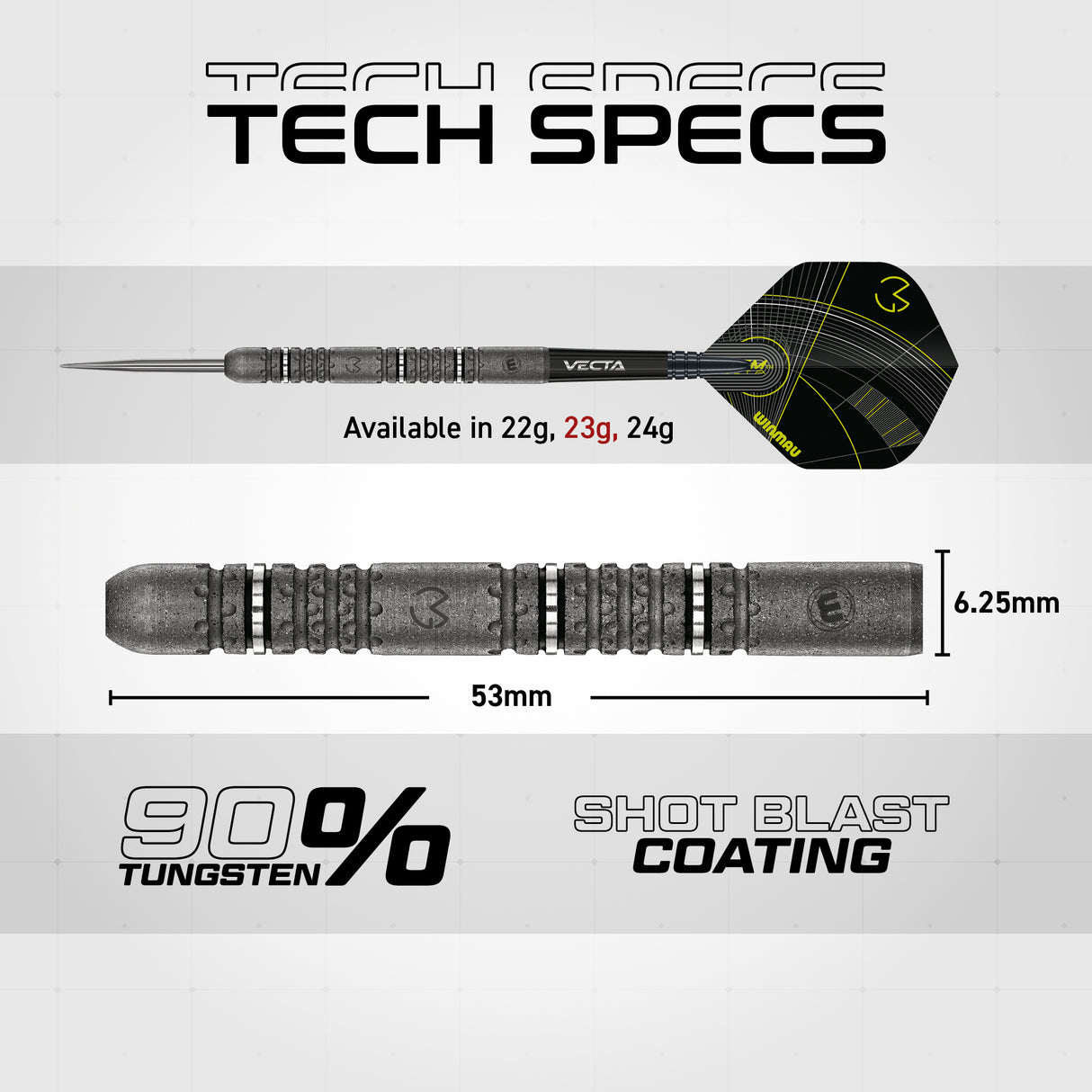 Winmau Michael van Gerwen Darts - Steel Tip - 90% Tungsten - Signature