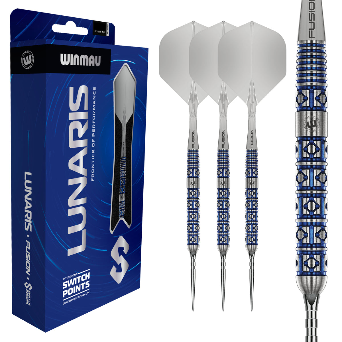 Winmau Lunaris Switch Darts - Steel Tip - 90% Tungsten - Parallel