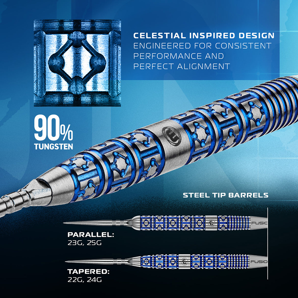 Winmau Lunaris Switch Darts - Steel Tip - 90% Tungsten - Parallel