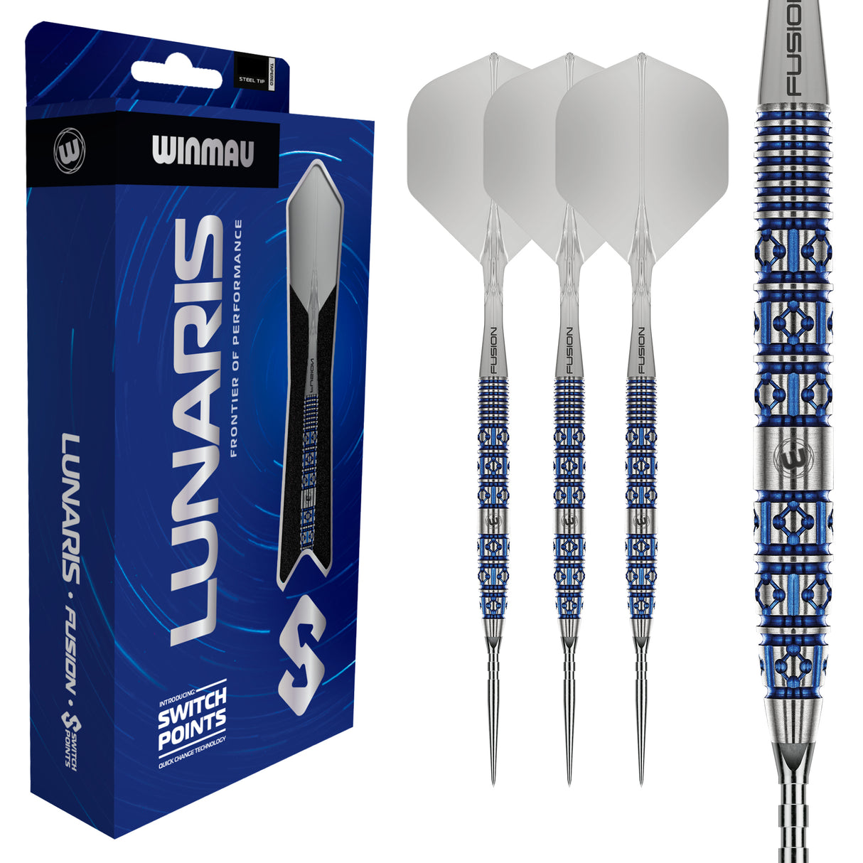 Winmau Lunaris Switch Darts - Steel Tip - 90% Tungsten - Tapered