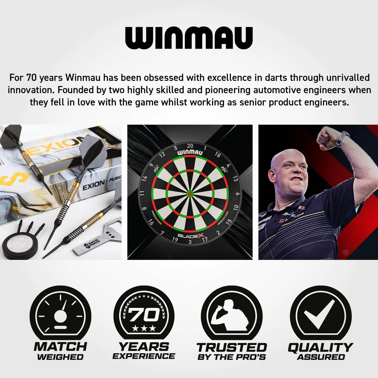 Winmau Exion Switch Darts - Steel Tip - 90% Tungsten - Torpedo