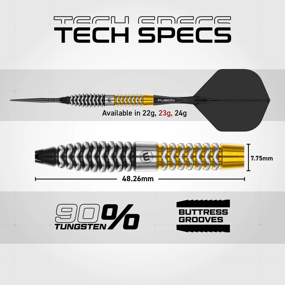 Winmau Exion Switch Darts - Steel Tip - 90% Tungsten - Torpedo