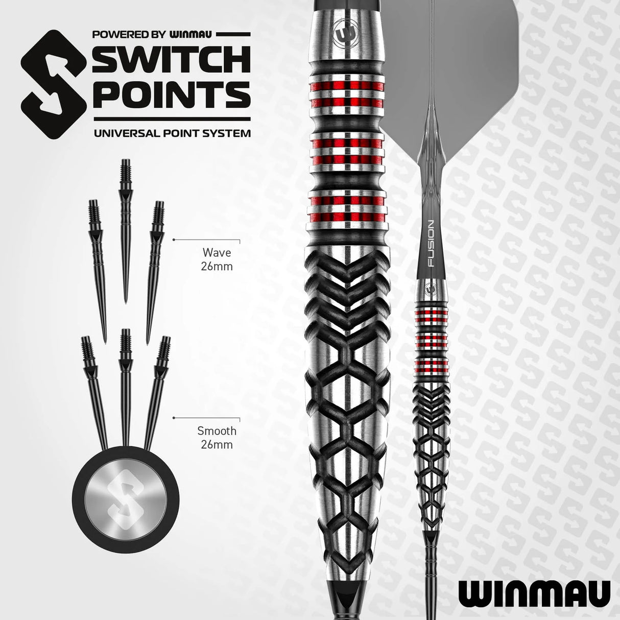 Winmau Fornax Switch Darts - Steel Tip - 90% Tungsten - Torpedo