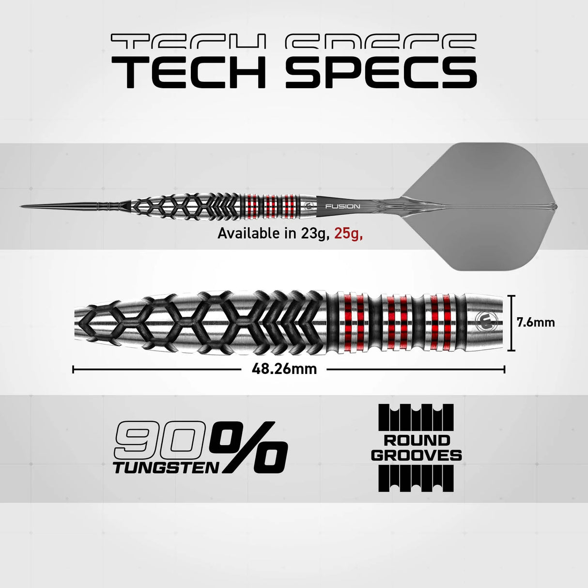 Winmau Fornax Switch Darts - Steel Tip - 90% Tungsten - Torpedo