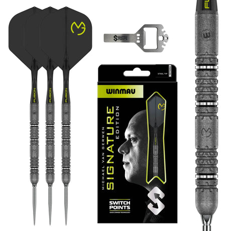 Winmau Michael van Gerwen Switch Darts - Steel Tip - 90% Tungsten - Signature
