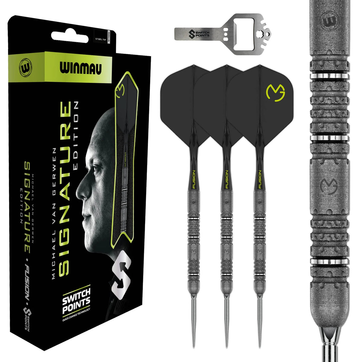 Winmau Michael van Gerwen Switch Darts - Steel Tip - 90% Tungsten - Signature