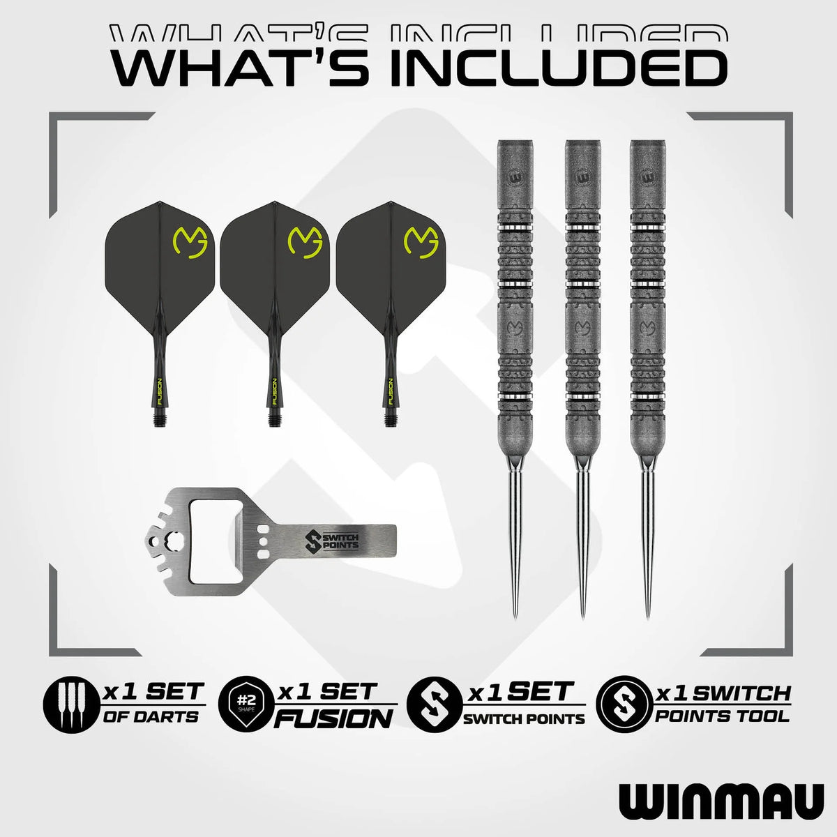 Winmau Michael van Gerwen Switch Darts - Steel Tip - 90% Tungsten - Signature