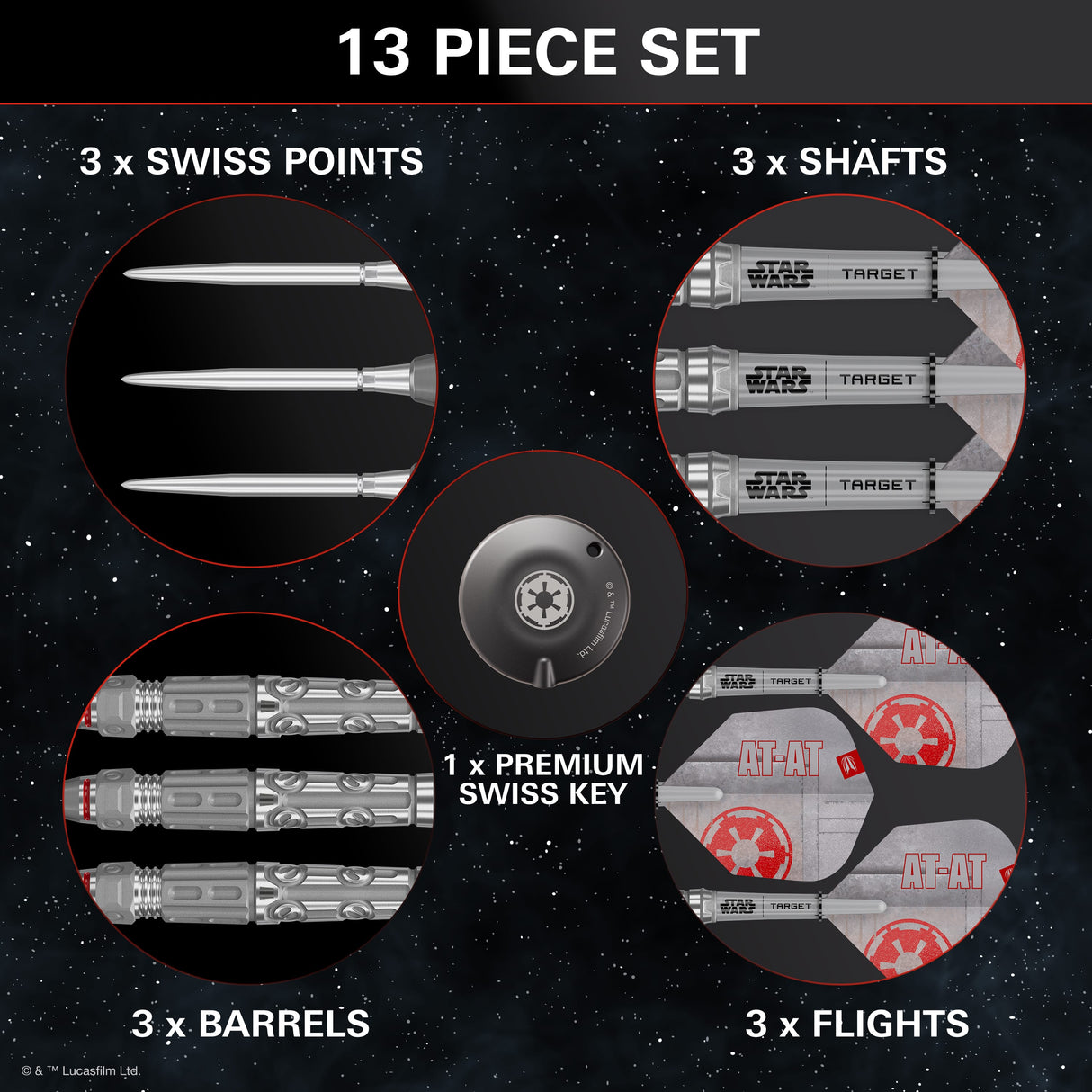 Target Star Wars Darts - Steel Tip - 90% Tungsten - AT-AT