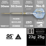 Target Adrian Lewis Darts - Steel Tip - 95% Tungsten - Showdown