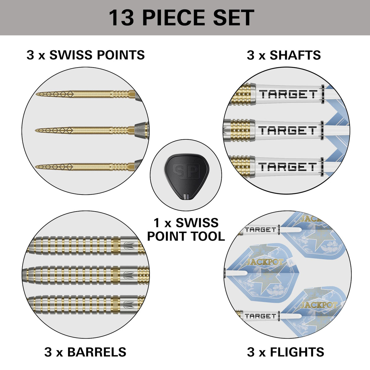 Target Adrian Lewis Darts - Steel Tip - 95% Tungsten - Showdown