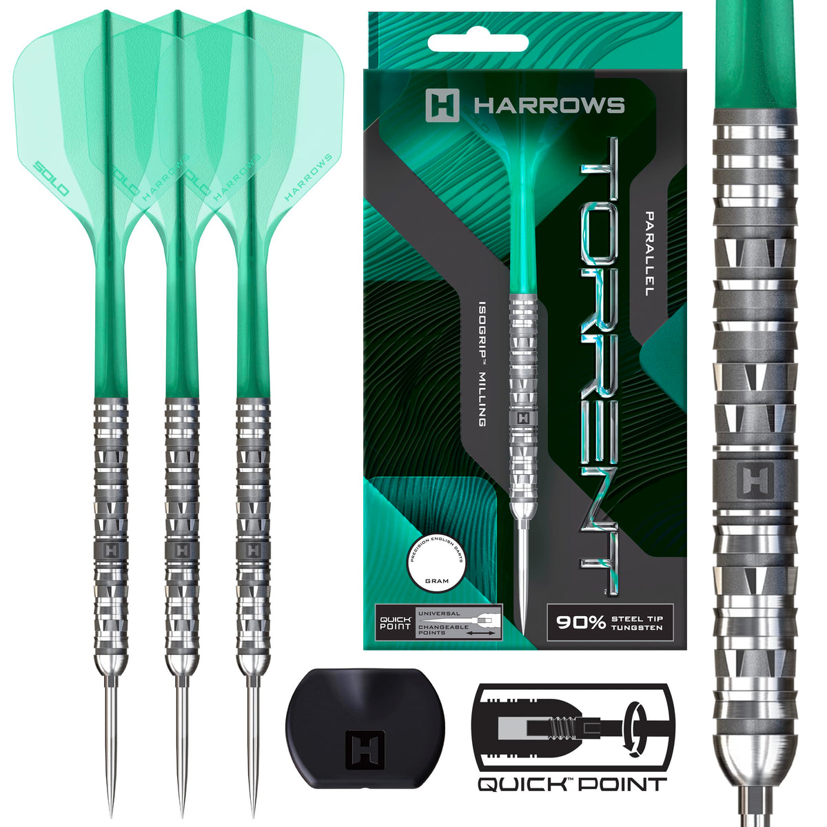 Harrows Torrent Darts - Steel Tip - 90% Tungsten - Parallel