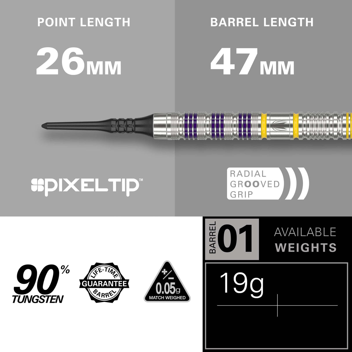 Target Luke Littler Darts - Soft Tip - 95% Tungsten - Loadout 19g