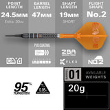Target Raymond van Barneveld Darts - Soft Tip - 95% Tungsten - 95K 20g