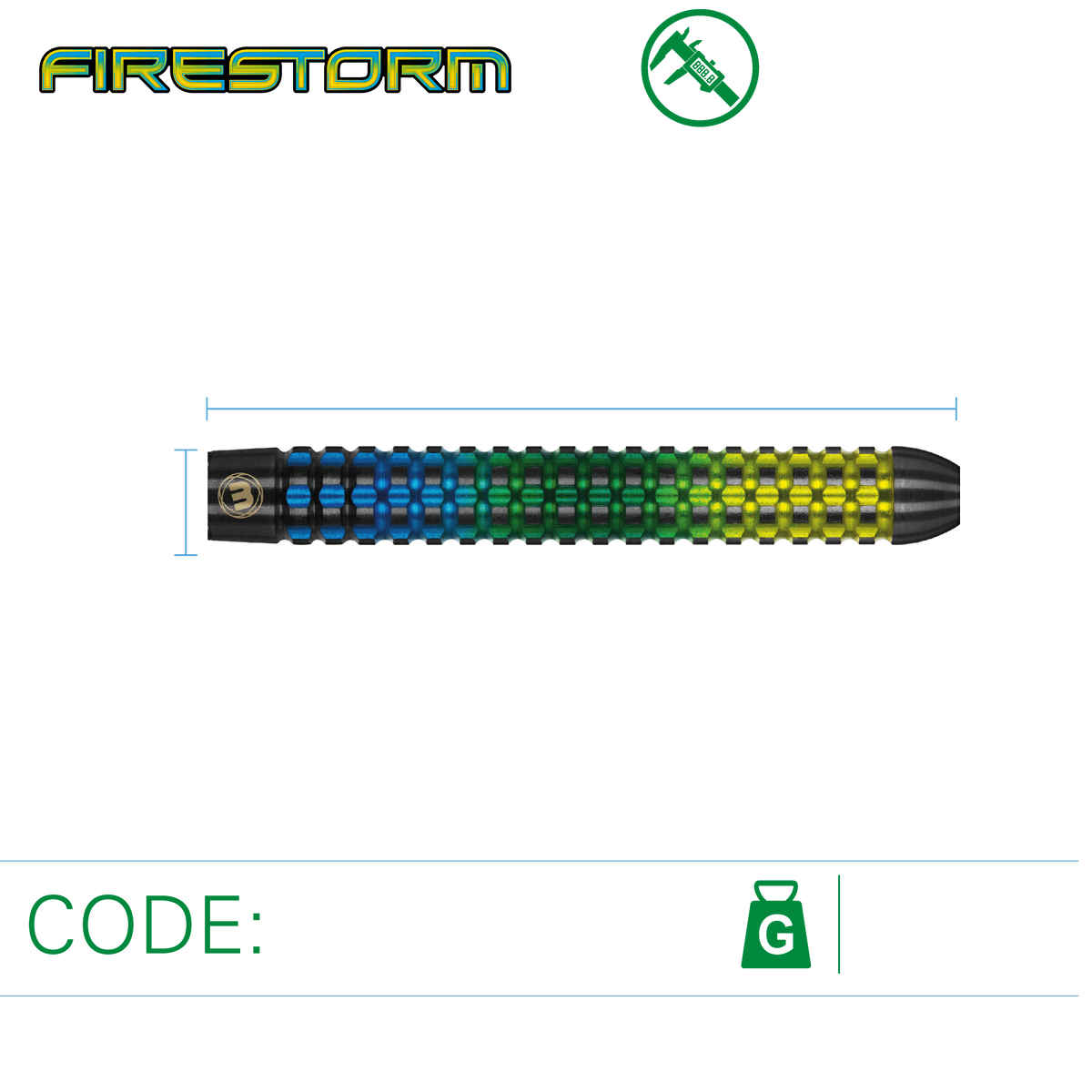 Winmau Firestorm Darts - Steel Tip - 90% Tungsten