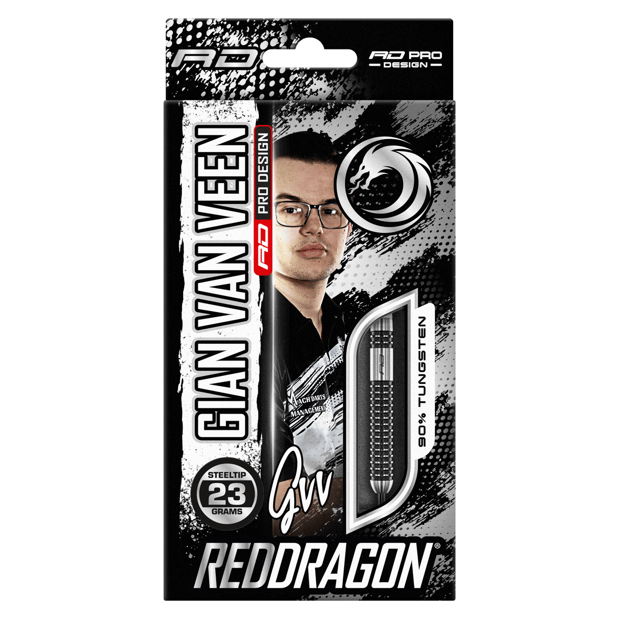 Red Dragon Gian van Veen Darts - Steel Tip - 90% Tungsten - Axis SE