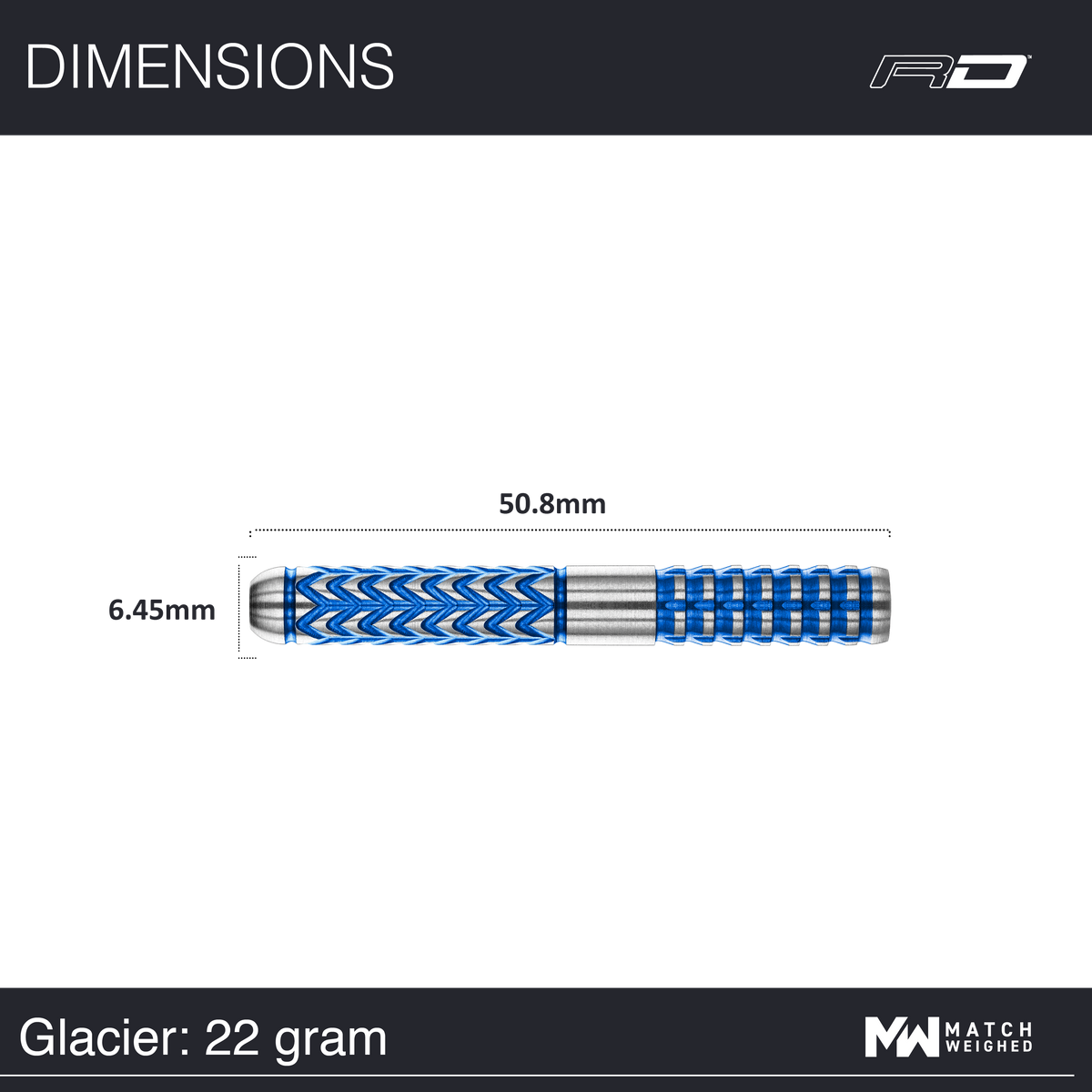 Red Dragon Gerwyn Price Darts - Steel Tip - 90% Tungsten - Glacier