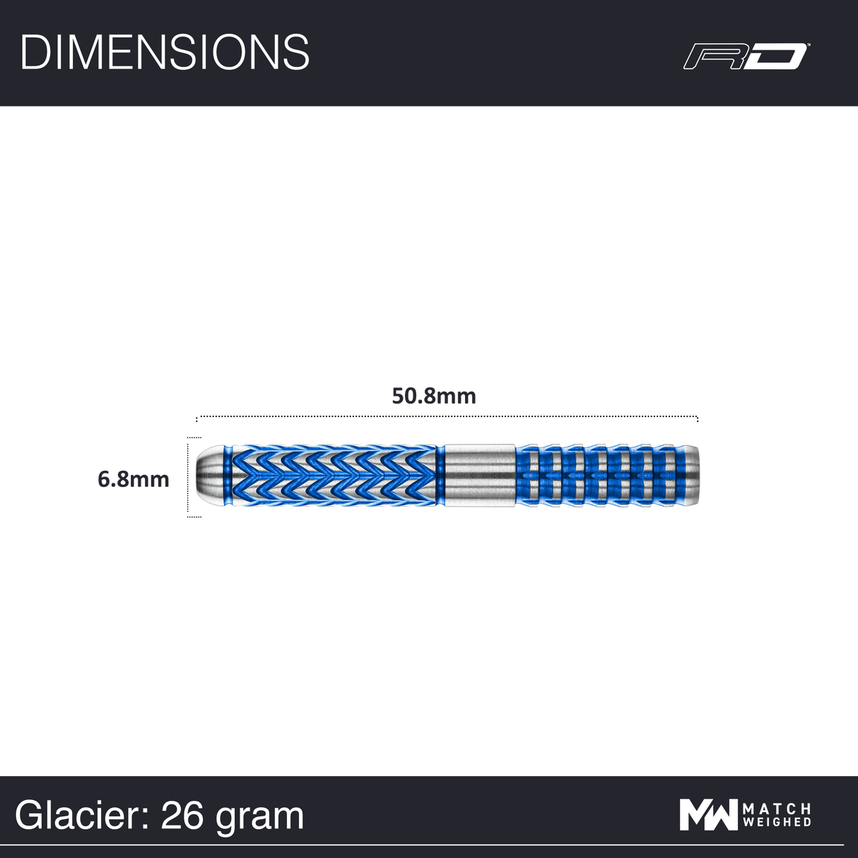 Red Dragon Gerwyn Price Darts - Steel Tip - 90% Tungsten - Glacier