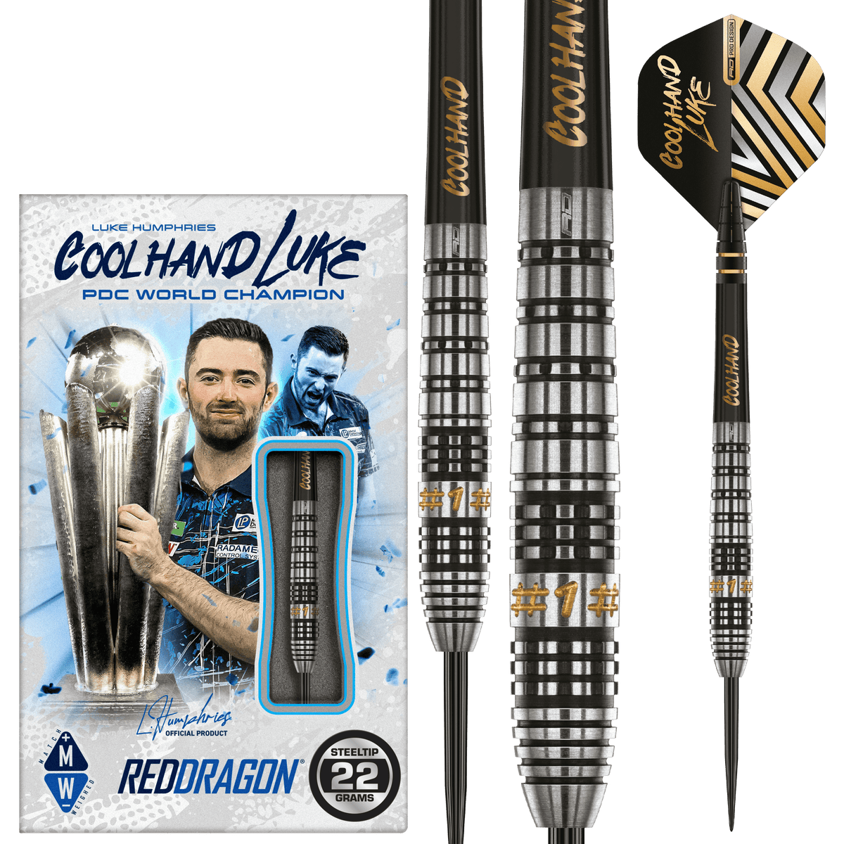 Red Dragon Luke Humphries Darts - Steel Tip - 90% Tungsten - Prestige