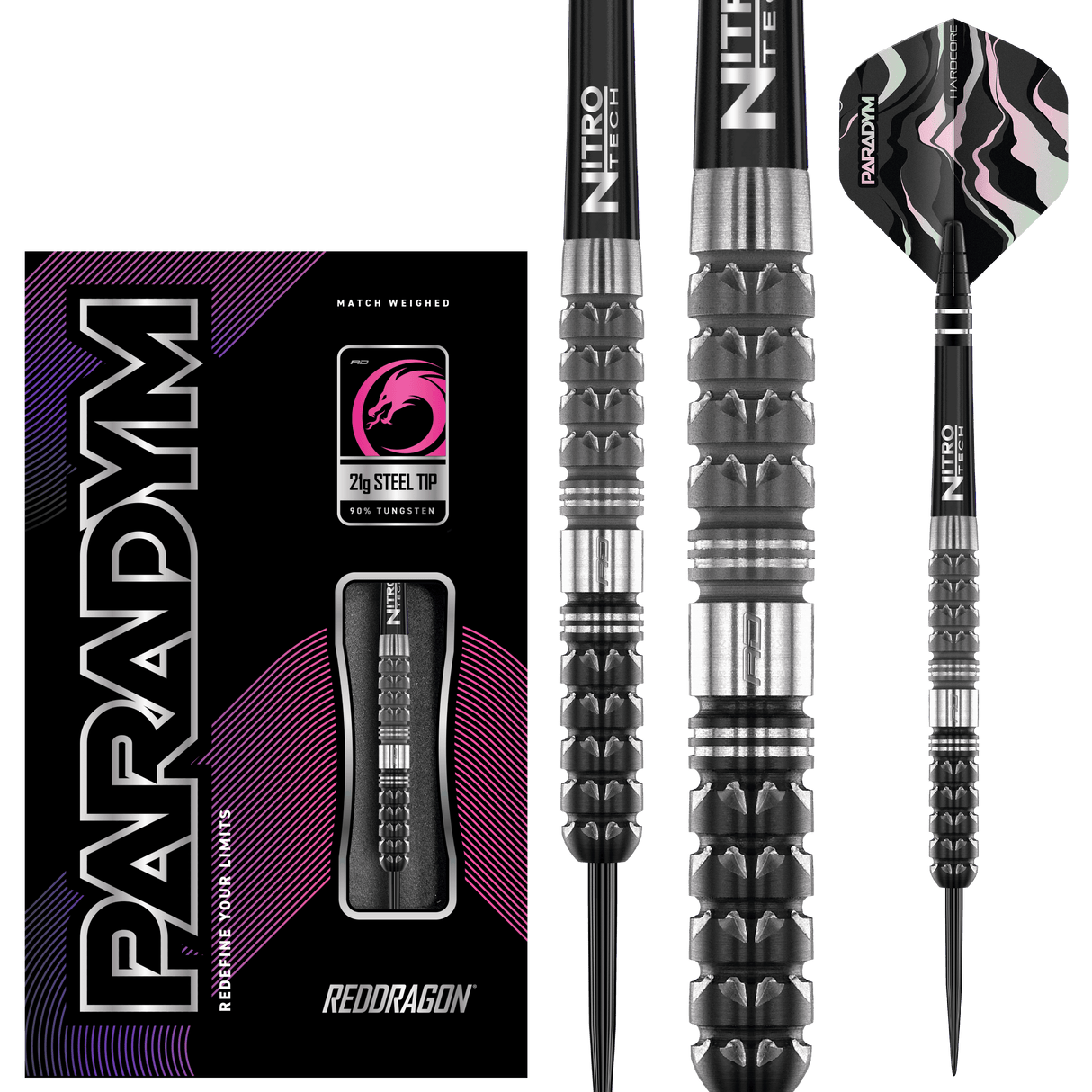 Red Dragon Paradym Darts - Steel Tip - 90% Tungsten - Parallel