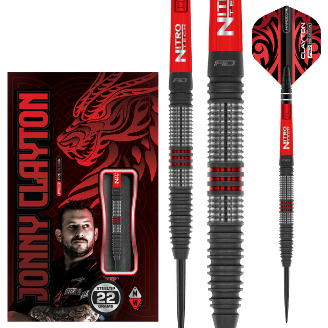 Red Dragon Jonny Clayton Darts - Steel Tip - 90% Tungsten - Hiraeth