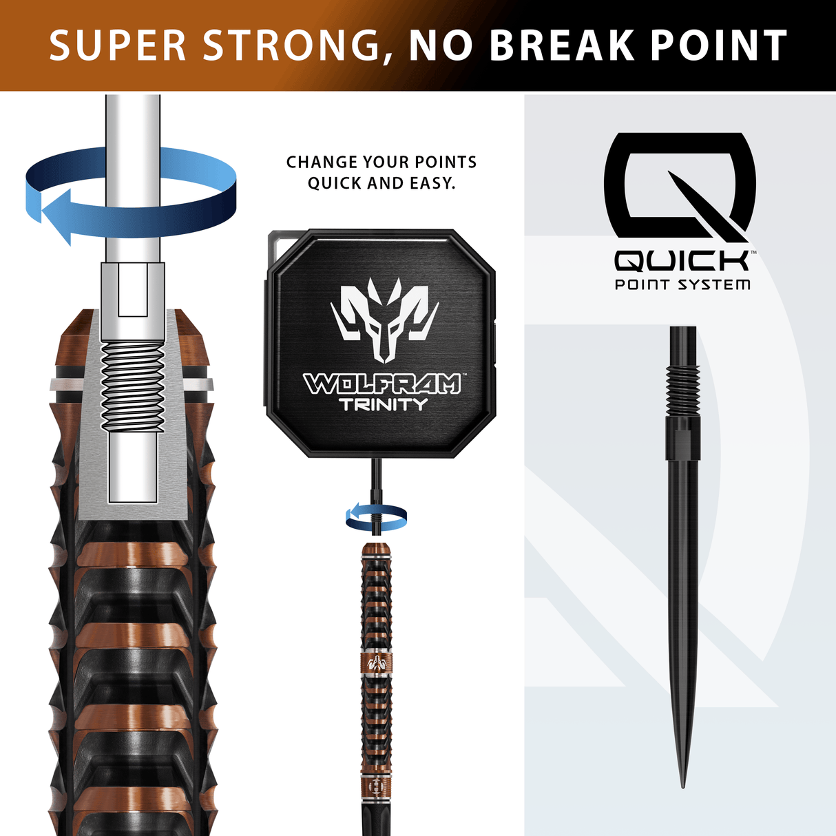 Harrows Wolfram Trinity Darts - Steel Tip - 97% Tungsten