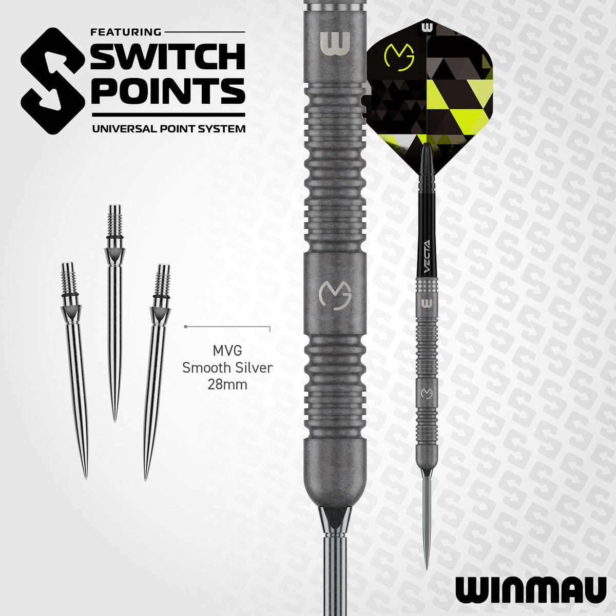 Winmau Michael van Gerwen Switch Darts - Steel Tip - 90% Tungsten - TS