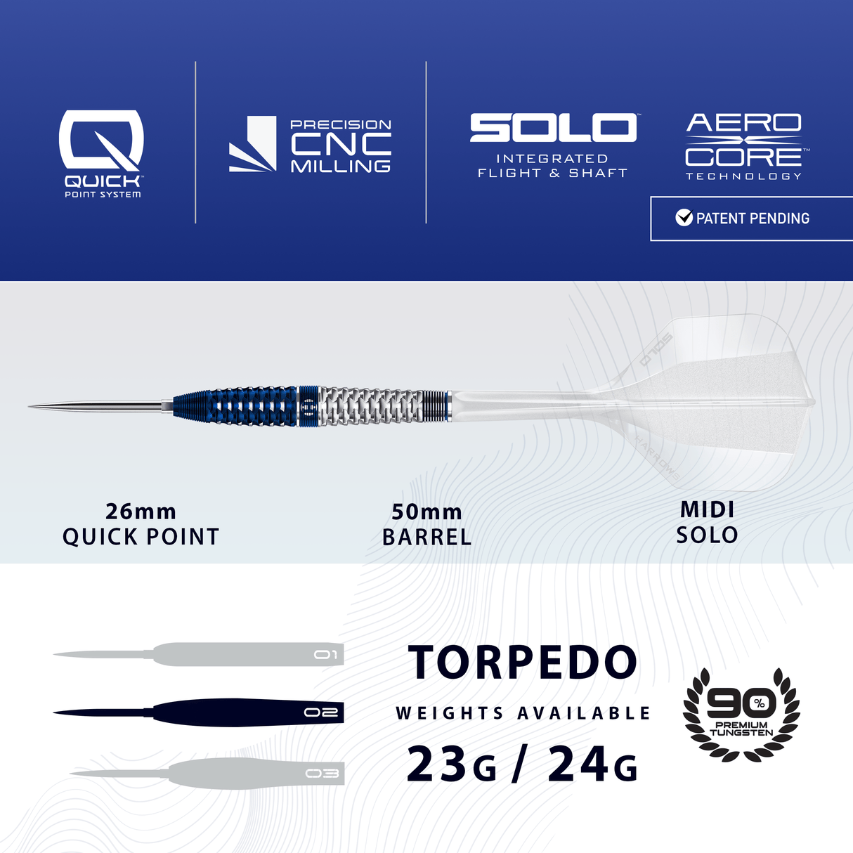 Harrows Geo Darts - Steel Tip - 90% Tungsten - Geo 02