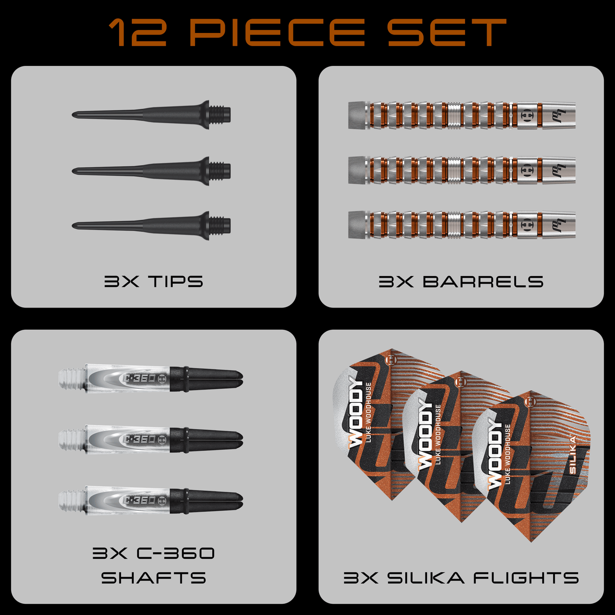 Harrows Luke Woodhouse Darts - Soft Tip - 90% Tungsten - Series 3 18g