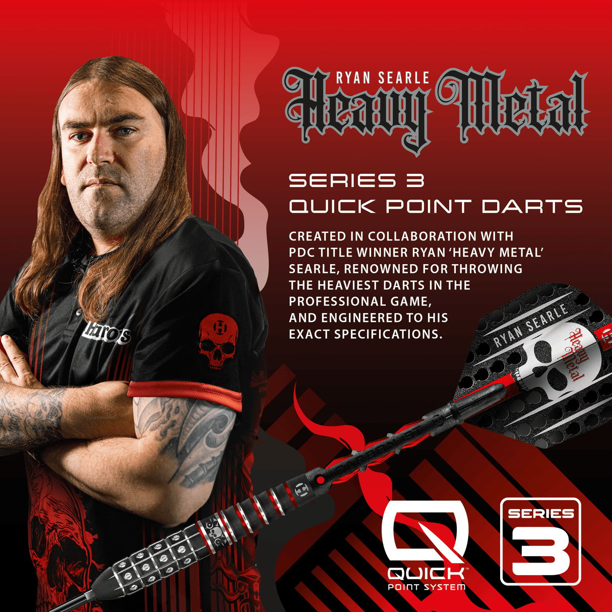 Harrows Ryan Searle Darts - Steel Tip - 90% Tungsten - Series 3