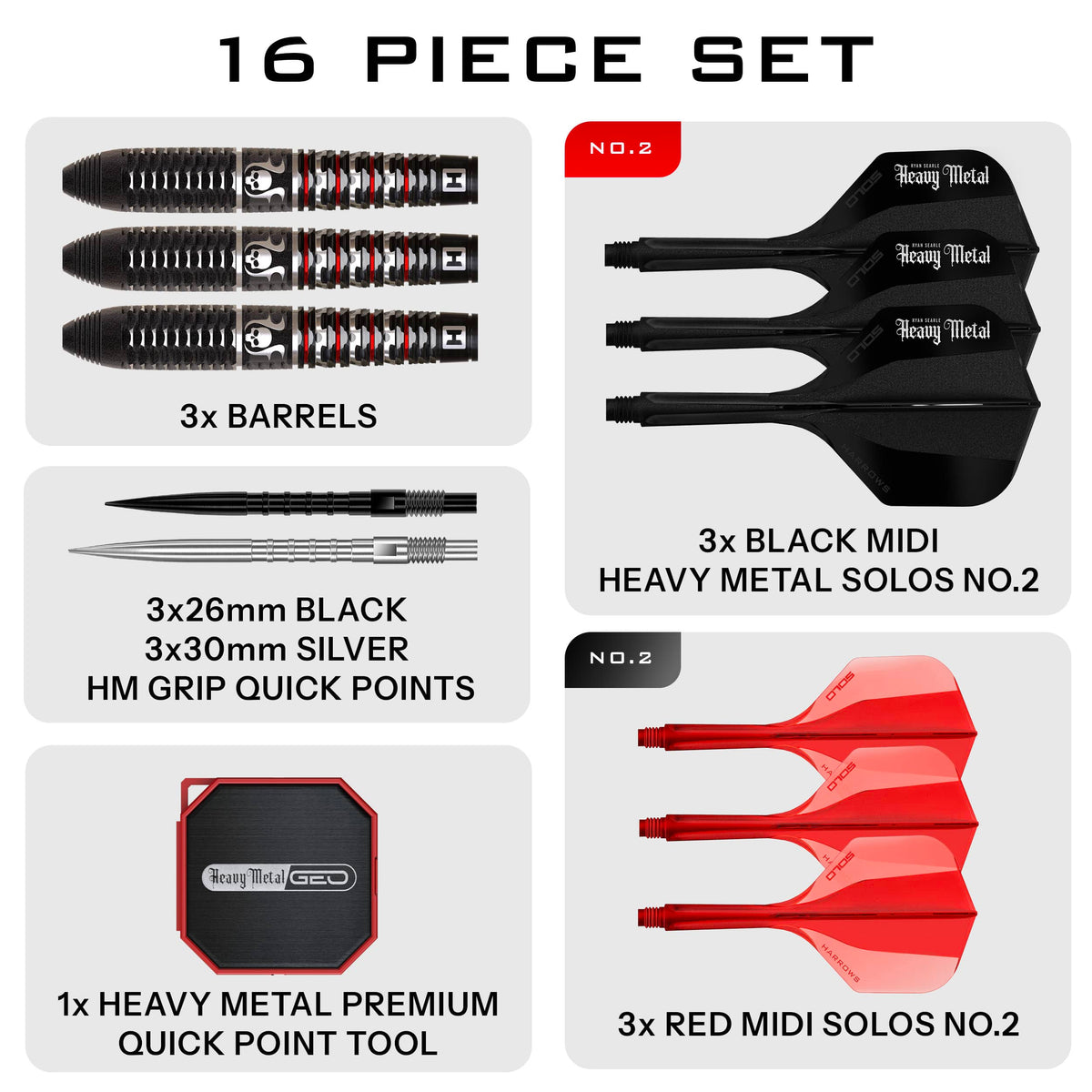 Harrows Ryan Searle Darts - Steel Tip - 90% Tungsten - Geo