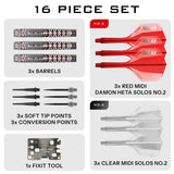 Harrows Damon Heta Darts - Soft Tip - 90% Tungsten - Geo 20g