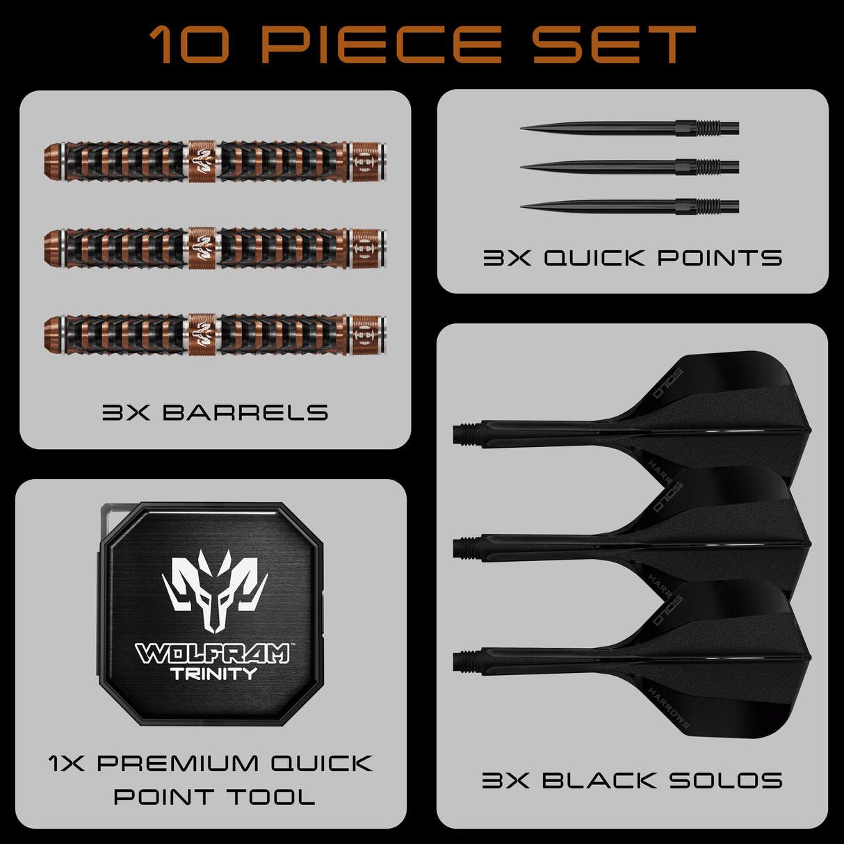 Harrows Wolfram Trinity Darts - Steel Tip - 97% Tungsten