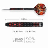 One80 Vaelkris Darts - Steel Tip - 90% Tungsten - V03