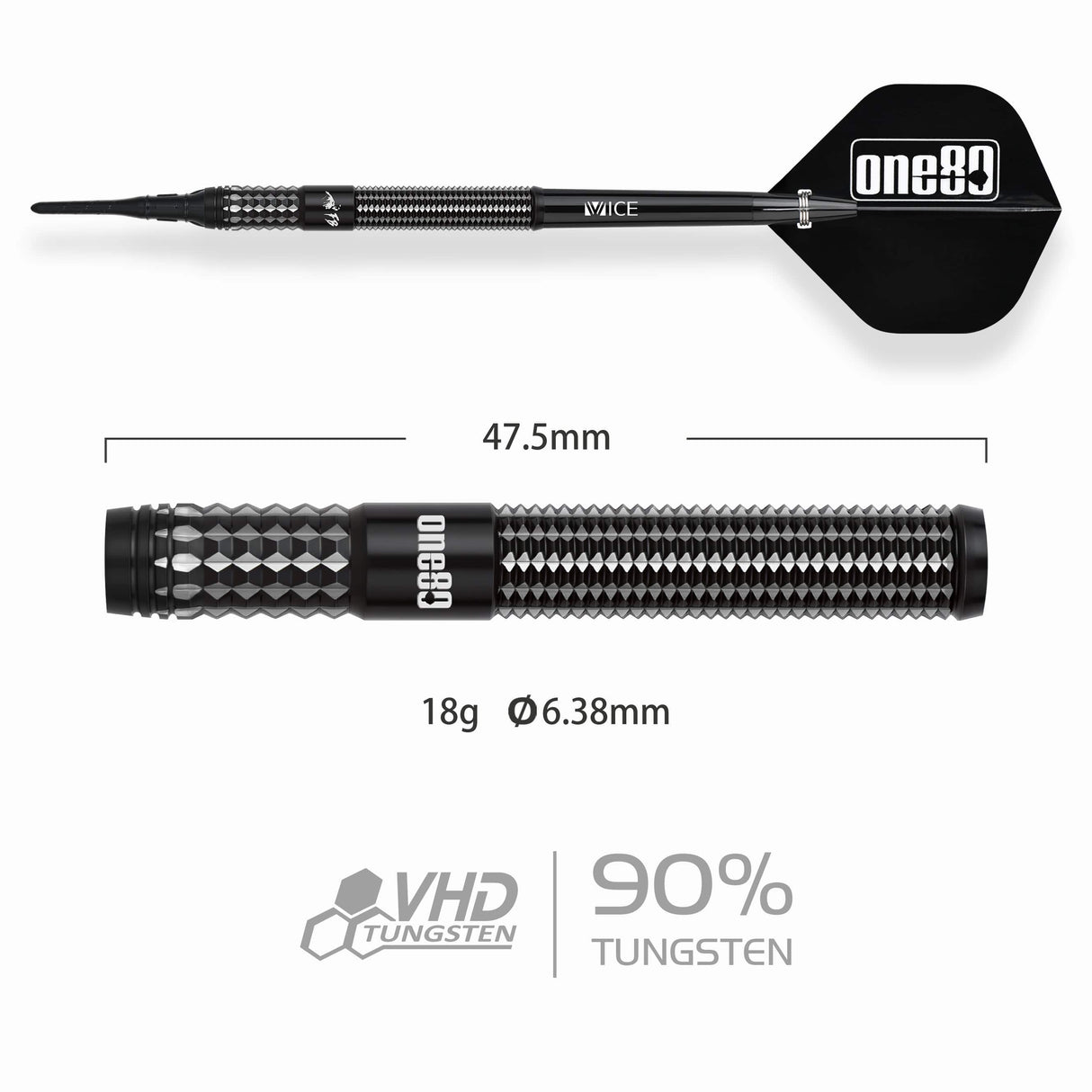 One80 Signature Darts - Soft Tip - 90% Tungsten - FB III 18g