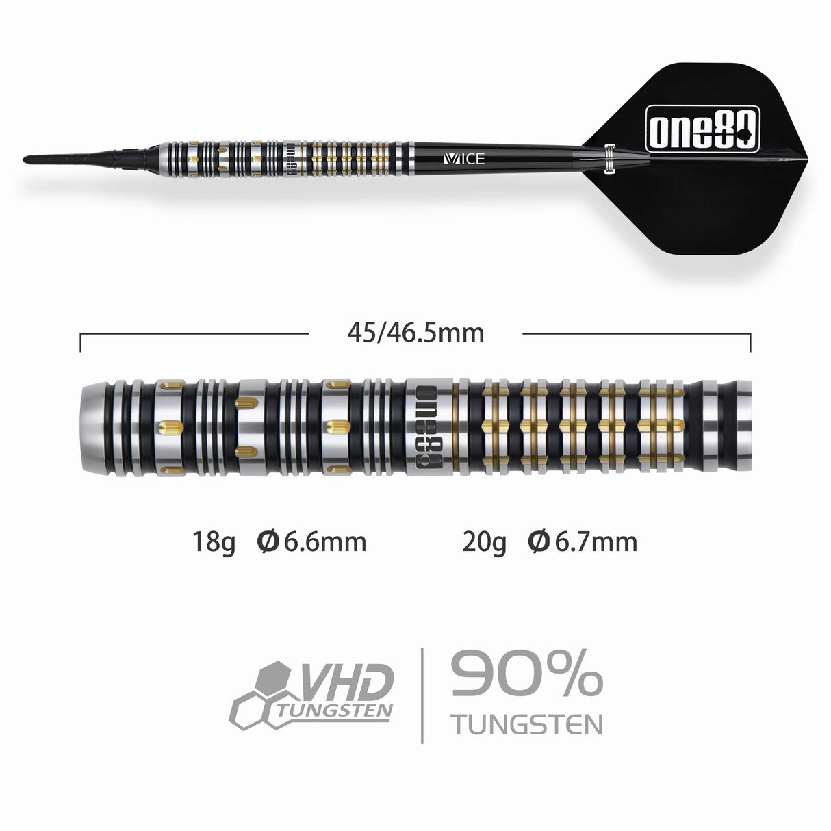 One80 Boris Koltsov Darts - Soft Tip - 90% Tungsten 18g