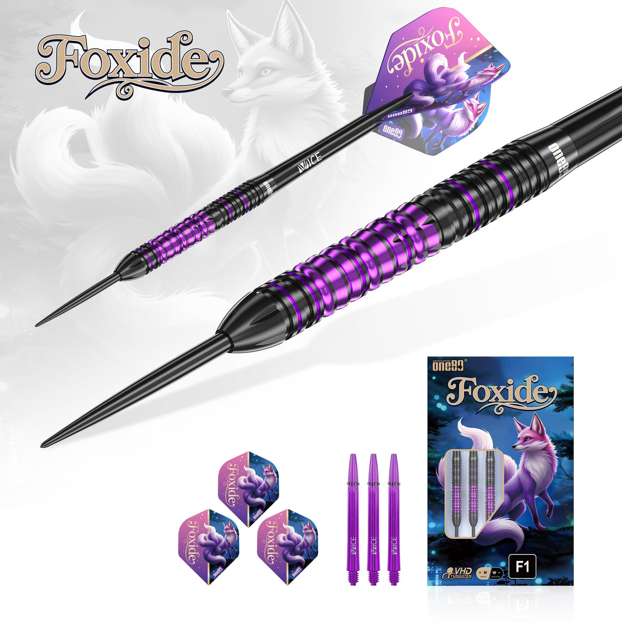 One80 Foxide Darts - Steel Tip - 90% Tungsten - F1